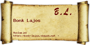 Bonk Lajos névjegykártya